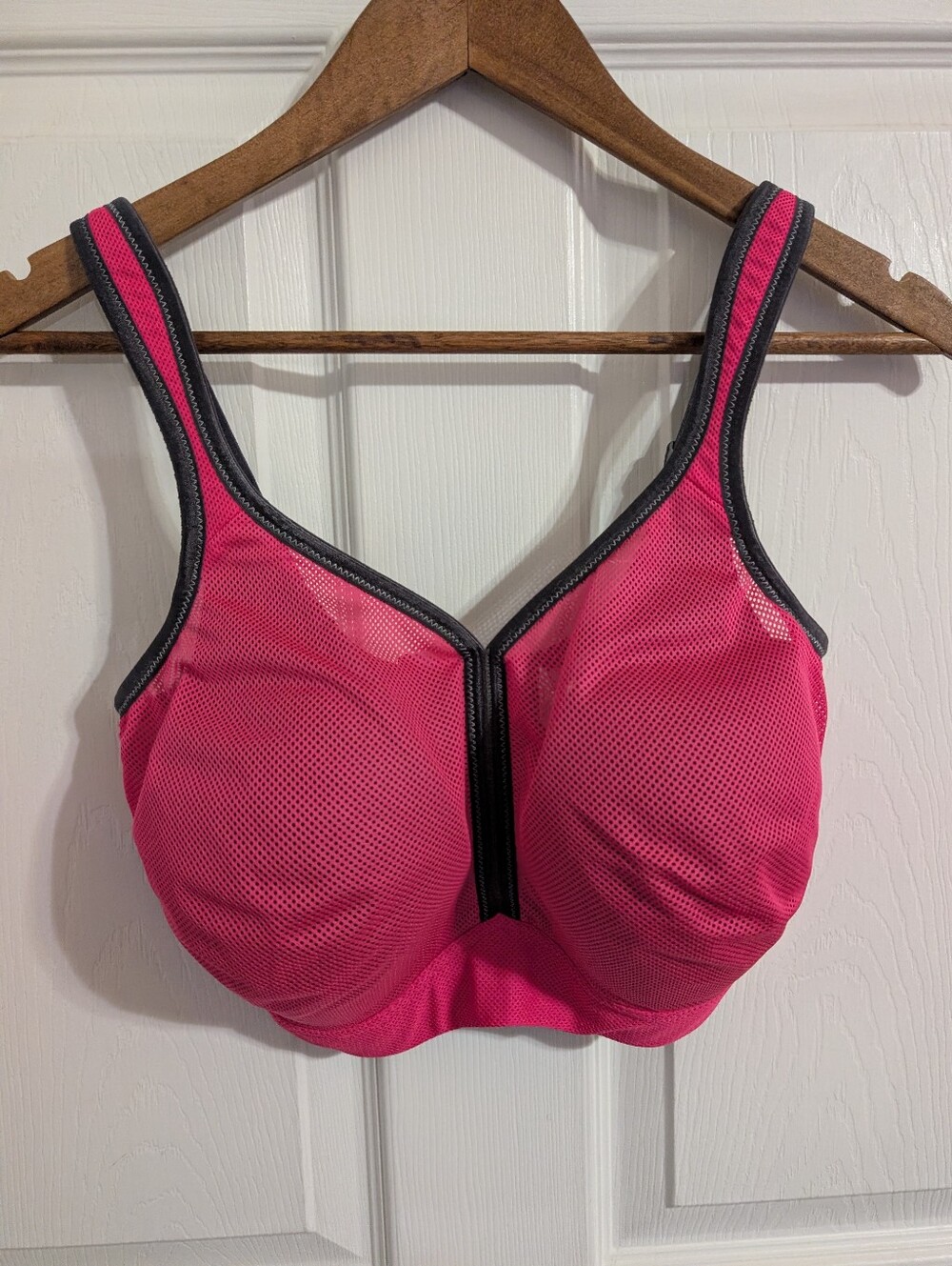 Anita Womens Sports Bra Gray Pink Delta Pad Size 34H